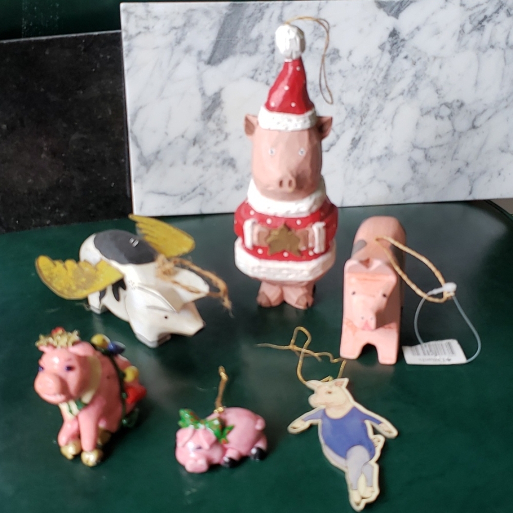 Christmas pig ornaments